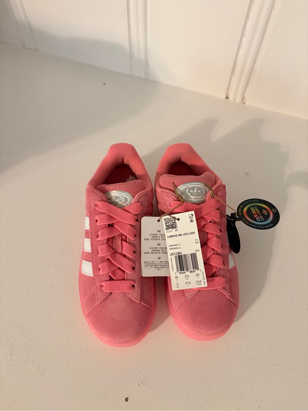 adidas Pink Kids' Sneakers with White Stripes